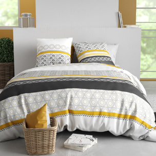 Parure housse de couette imprimé 100% coton - spira
