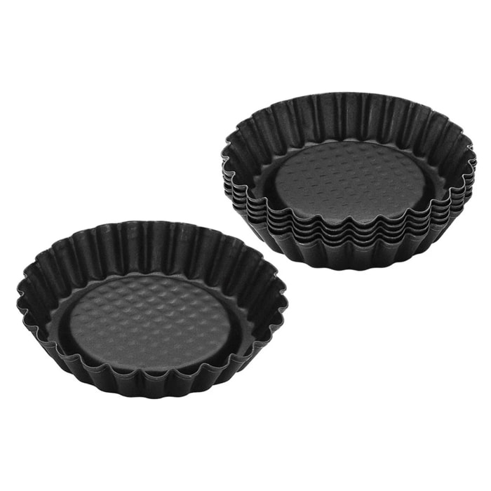 Lot de 6 moules à tartelettes 10 cm Zenker Black Metallic