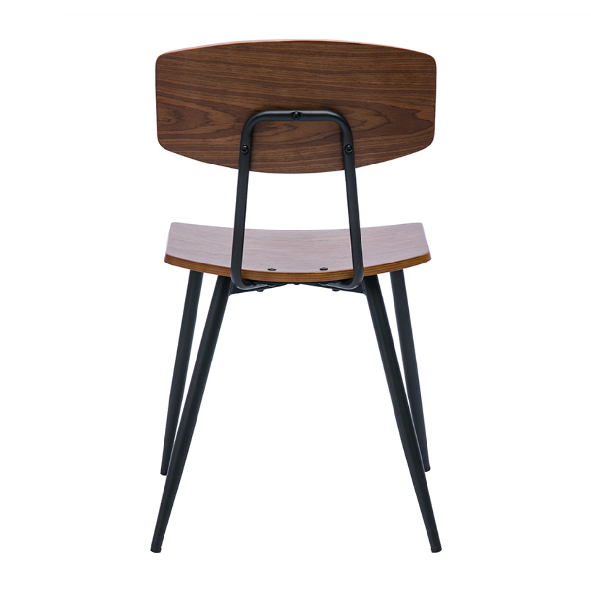 Chaises vintage en bois foncé noyer et métal noir (lot de 2) JOLINE