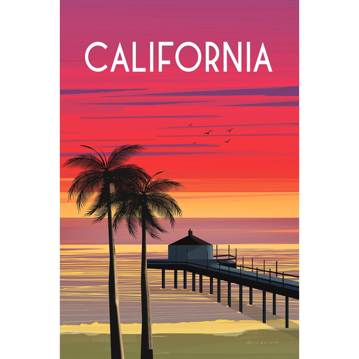 Tableau de voyage California dream Toile imprimée