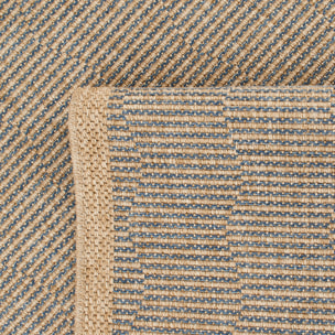 Tapis effet jute motif bleu