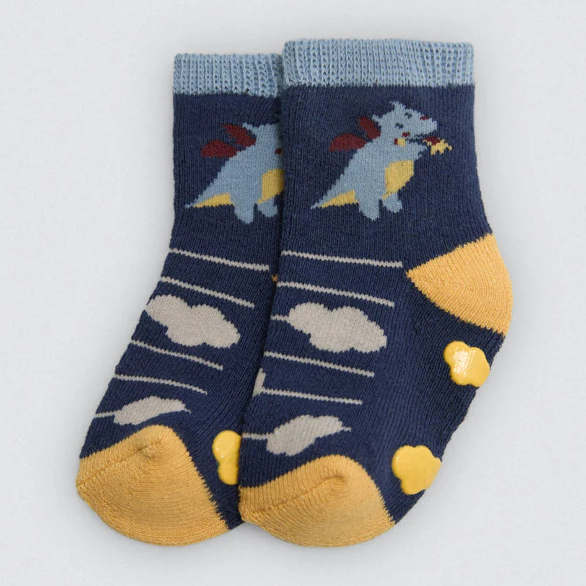 Confezione da 4 calzini termici antiscivolo per neonato Dragon Tale