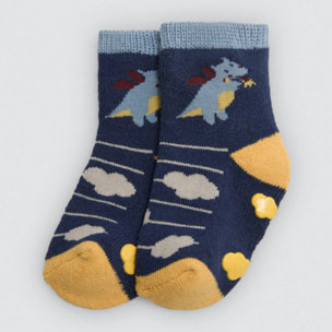 Confezione da 4 calzini termici antiscivolo per neonato Dragon Tale
