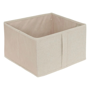 Rangement chaussures "Groomy" 6 cases avec panier beige 127x30cm