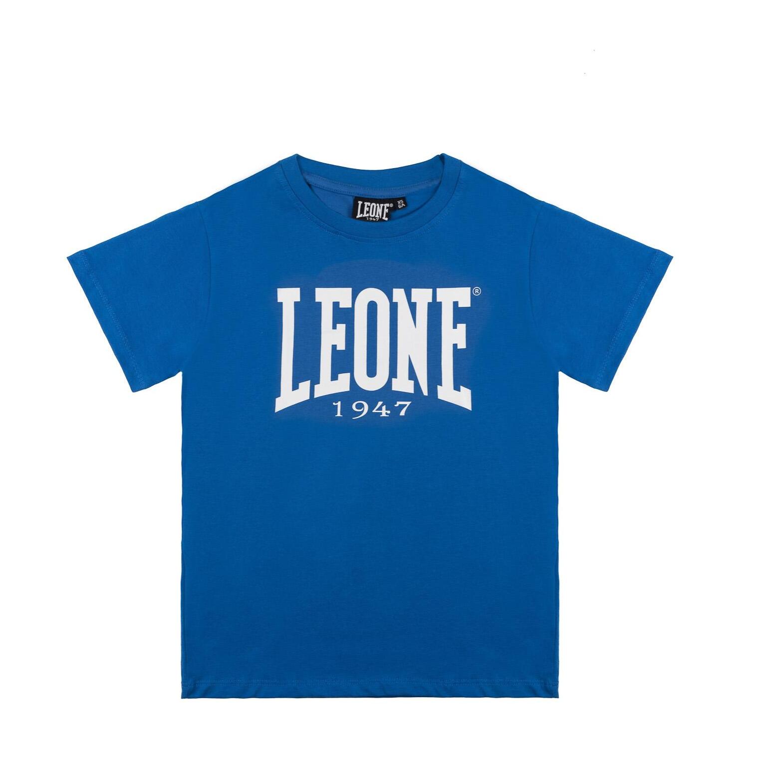 Camiseta básica de manga corta con logo grande de Leone 1947 para niños