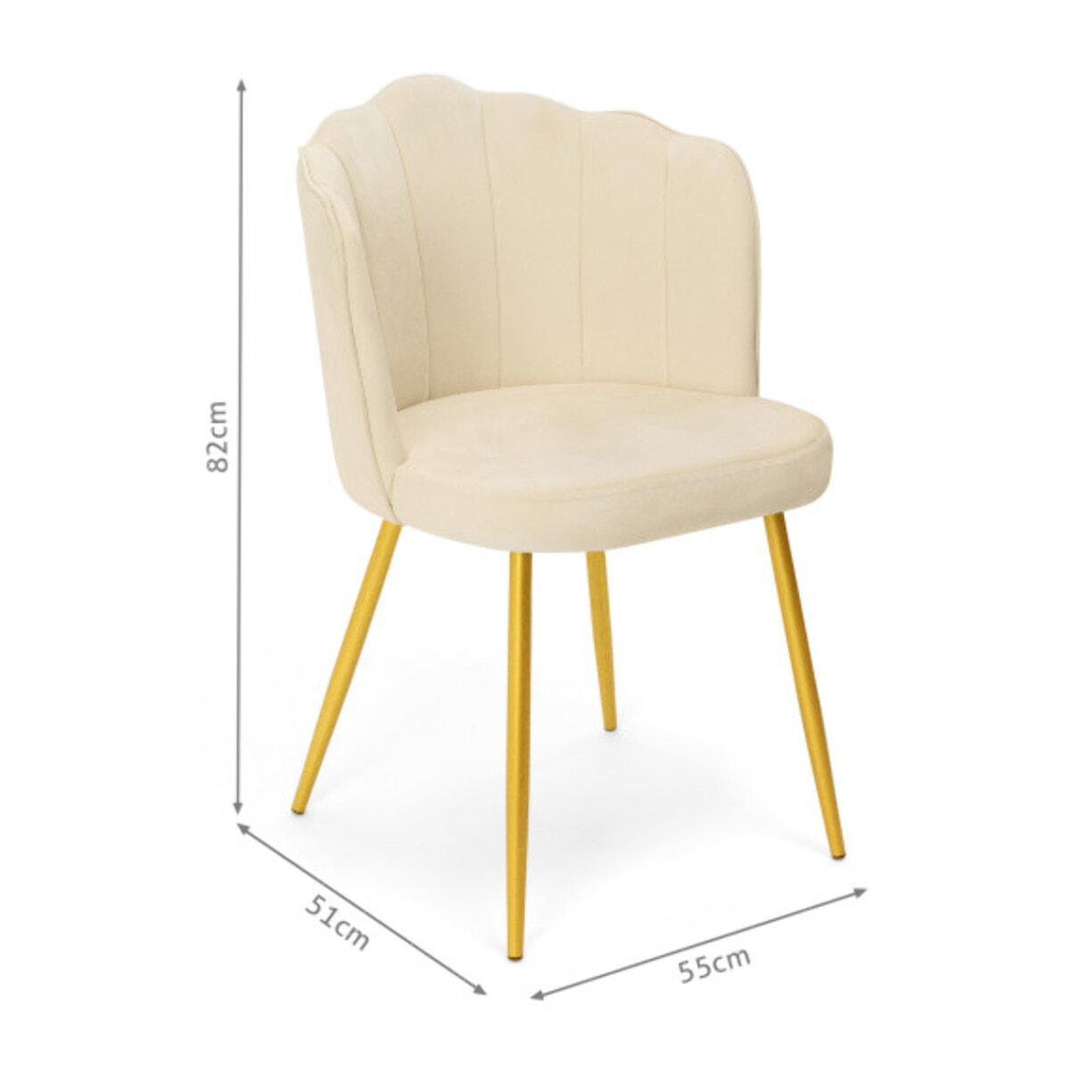 Chaises Arielle pieds dorés