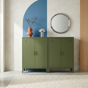 Commode/armoire métal 2 portes (lot de 2) SOHO
