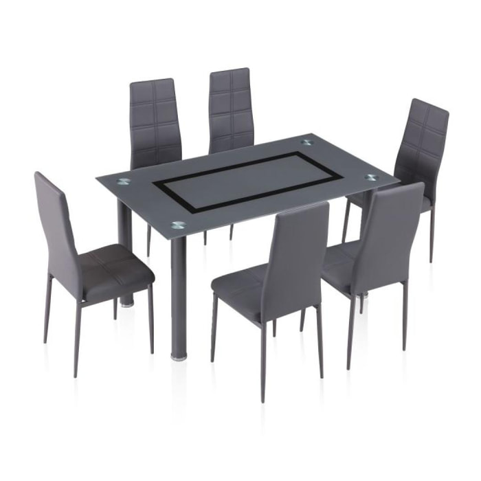 Mesa de comedor Gray Gris - Cristal gris