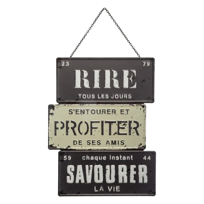 Déco murale "Loft" métal 26x34cm