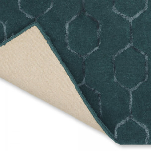 Tapis salon et chambre fait à la main en laine motif faux uni JOAL