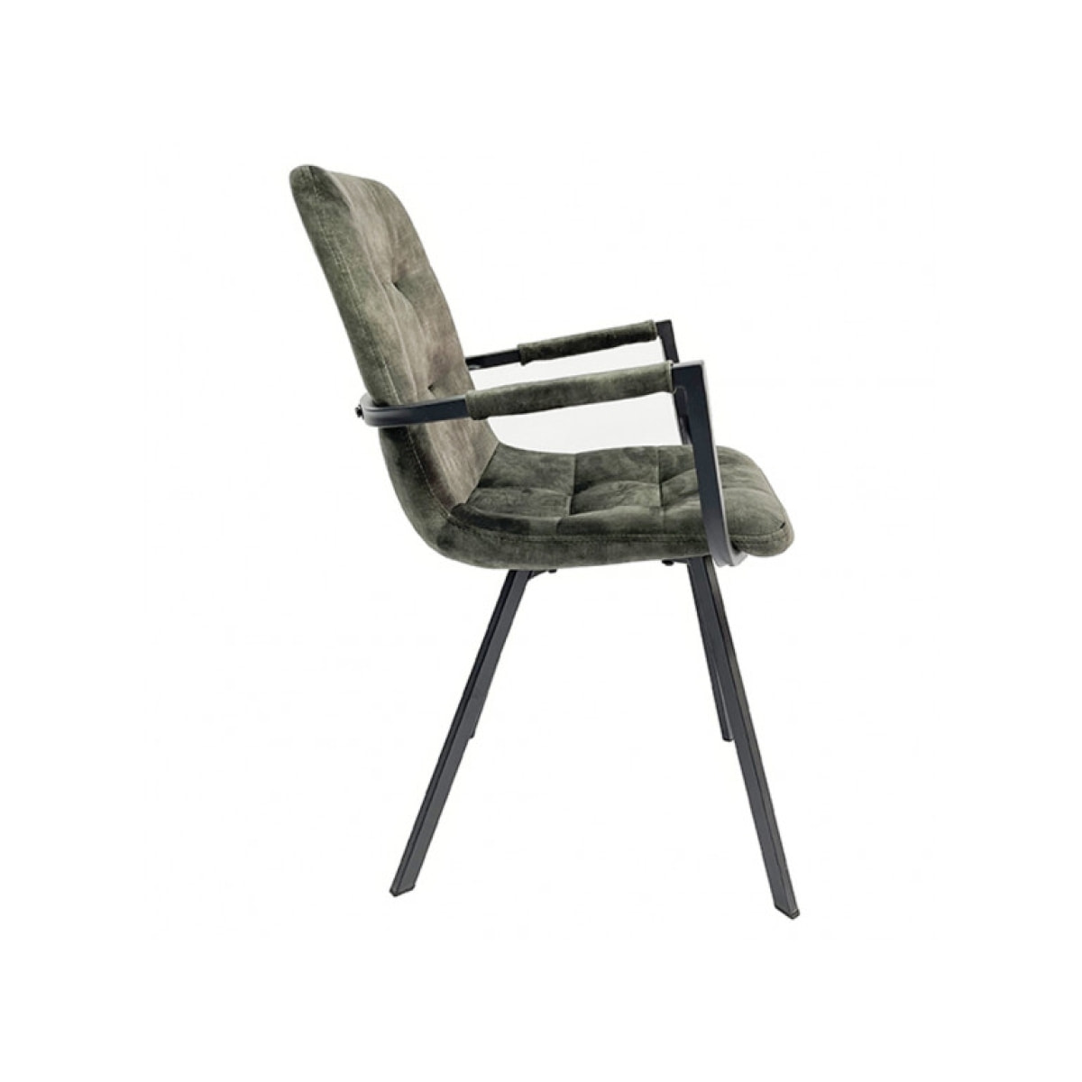 Fauteuil capitonné en velours avec accoudoirs - HERBY