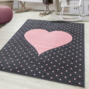 BAMBI - Tapis enfants à motif coeur rose