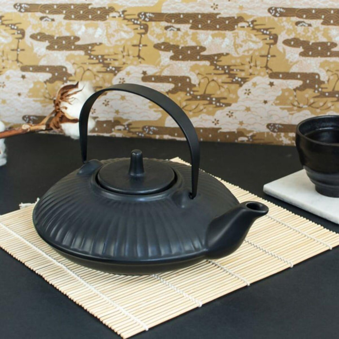 Théière THE HOME DECO FACTOR ceramique noire 60cl