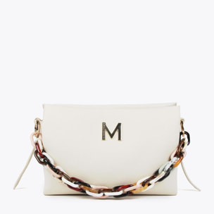 Borsa grande effetto pelle con manico multicolore