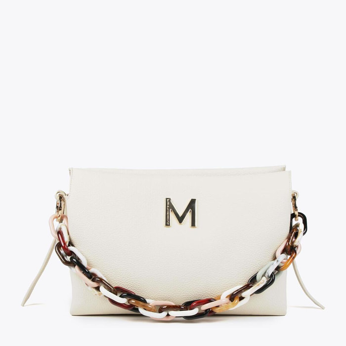 Borsa grande effetto pelle con manico multicolore