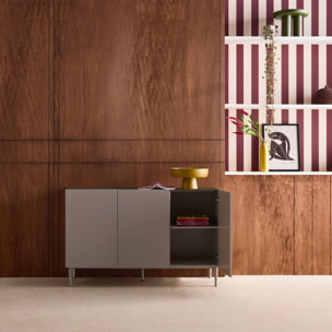 Buffet métal et décor bois 3 portes 120cm ASHTON