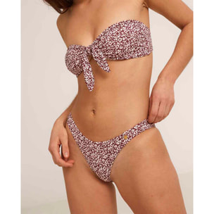 Braga de bikini en forma de V con estampado de flores