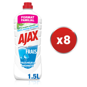 Pack de 8 - AJAX nettoyants ménagers Ajax d'origine Végérale Trad Frais 1,25l