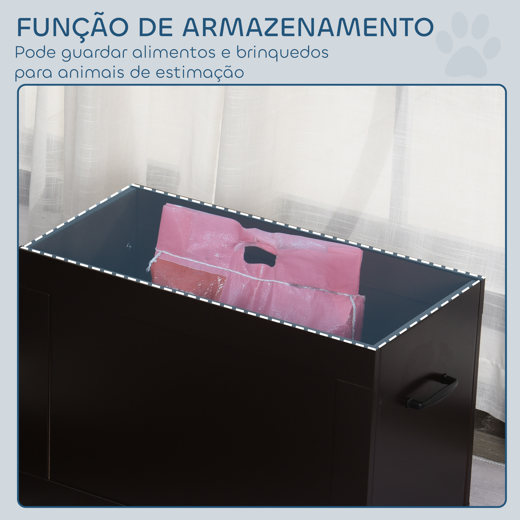 Comedero Perro Elevado con 2 Cuencos de Acero Inoxidable 2x2000 ml Comedero Elevado para Perros Grandes con Tapa Abatible y Almacenamiento Oculto Marrón Oscuro