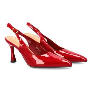 Zapato de tacón destalonado punta fina