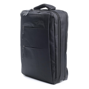 Zaino da cabina multiscomparto, porta laptop 17''. Adattabile a Trolley. Presa USB esterna nascosta.