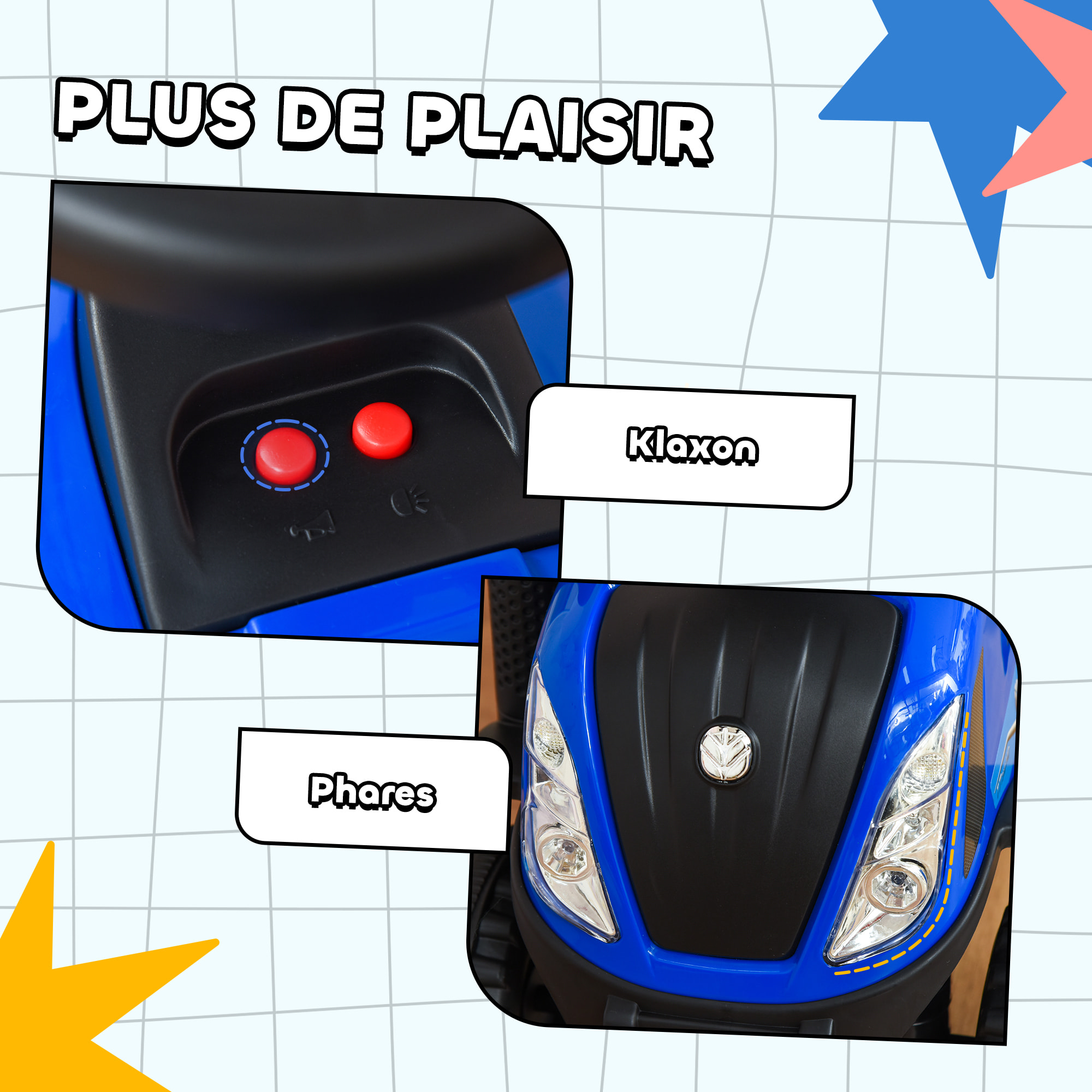 Porteur tracteur remorque licence officielle New Holland T7 effet sonore lumineux bleu