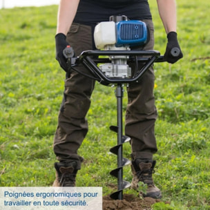 Tarière Thermique EB2000 - Tarière de jardin - 1450W - Longueur de la tarière 800mm - Maniable avec 2 poignées - Trous de forage max. 200mm - Forets 100, 150, 200mm inclus - SCHEPPACH - 5904704903