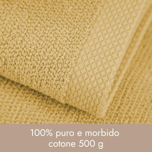 INTRECCI HOME Set Bagno 2 Asciugamani Ospite, in Puro Cotone 500 g,Morbidezza Extra, Assorbenza Superiore, Elegante e Durevole