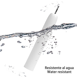 Cepillo de dientes eléctrico con batería recargable y cabezal. Carga inalámbrica inductiva.