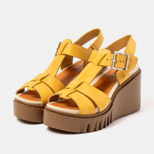 Sandalia de cuña 2084 ROMA YELLOW/ CATANIA color Yellow