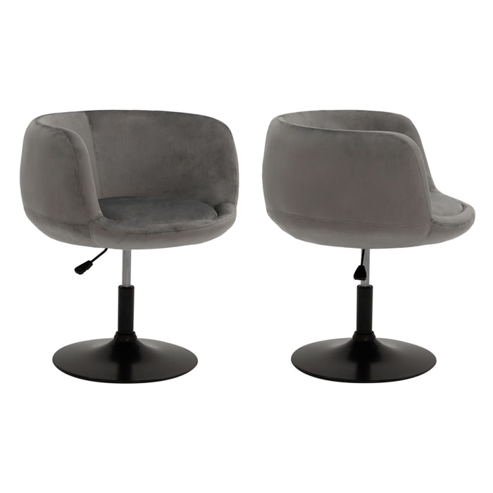 Tabouret de bar en velours gris NOLAN
