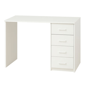 Cassiopea - Scrivania con 4 Cassetti 110x56x73 cm per PC da Ufficio in Legno Bianca