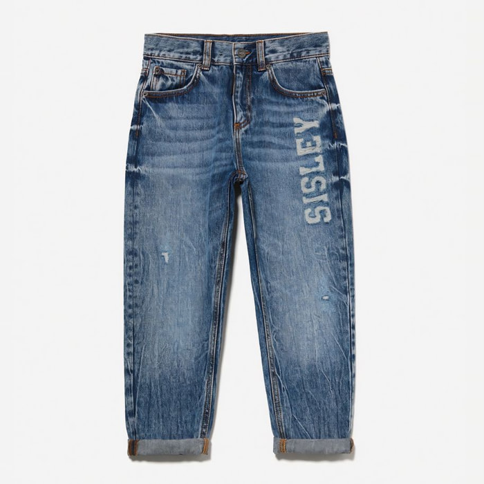 Jeans - 100% cotone - logo - blu denim