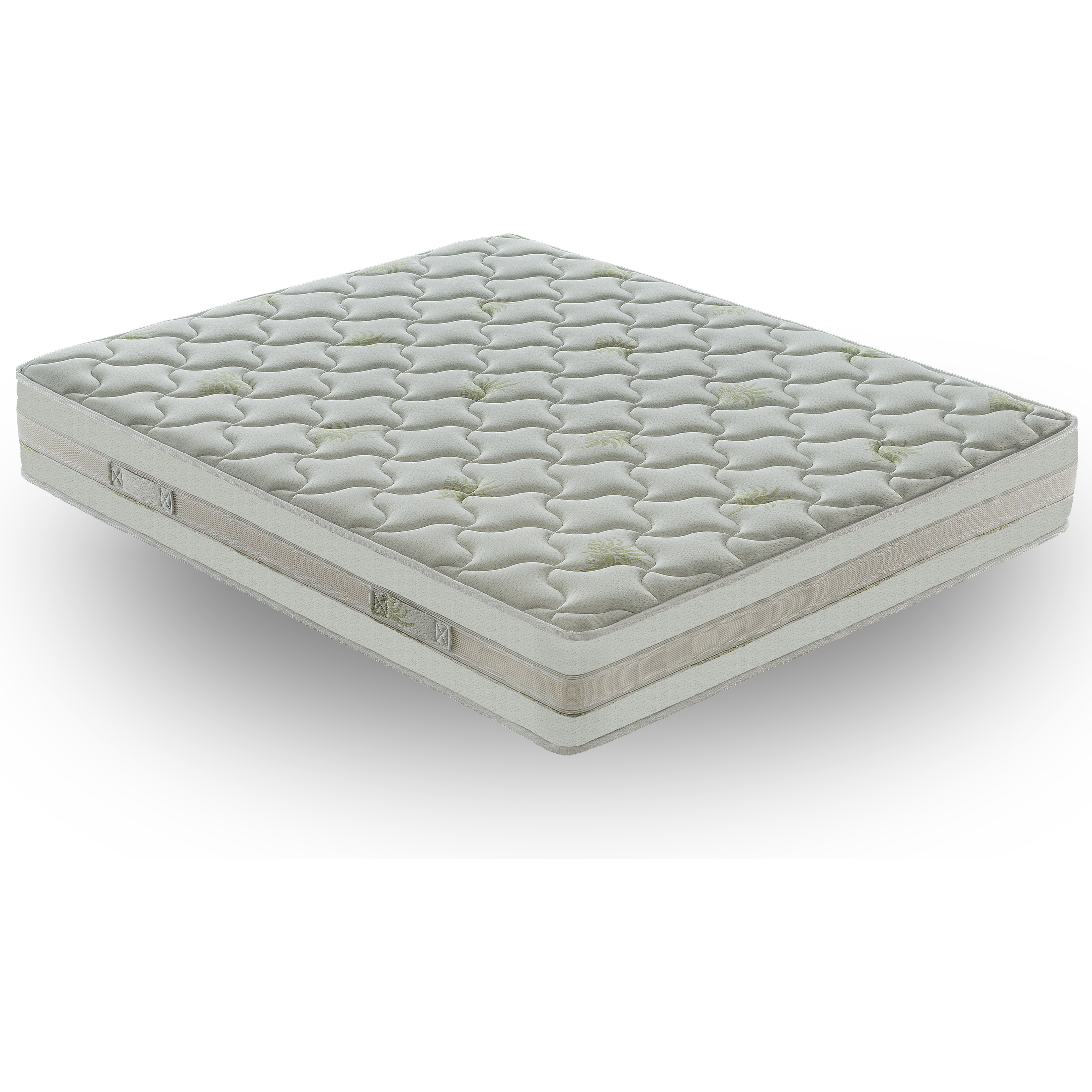 Materasso 140x190 in Memory Foam - 5 cm memory foam - Alto 25 cm - 9 Zone di Comfort - Rivestimento Aloe Vera