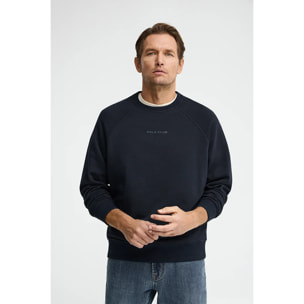 Felpa blu marino, relaxed fit con logo in gomma Polo Club