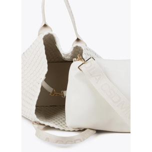 Borsa shopper a mano intrecciata