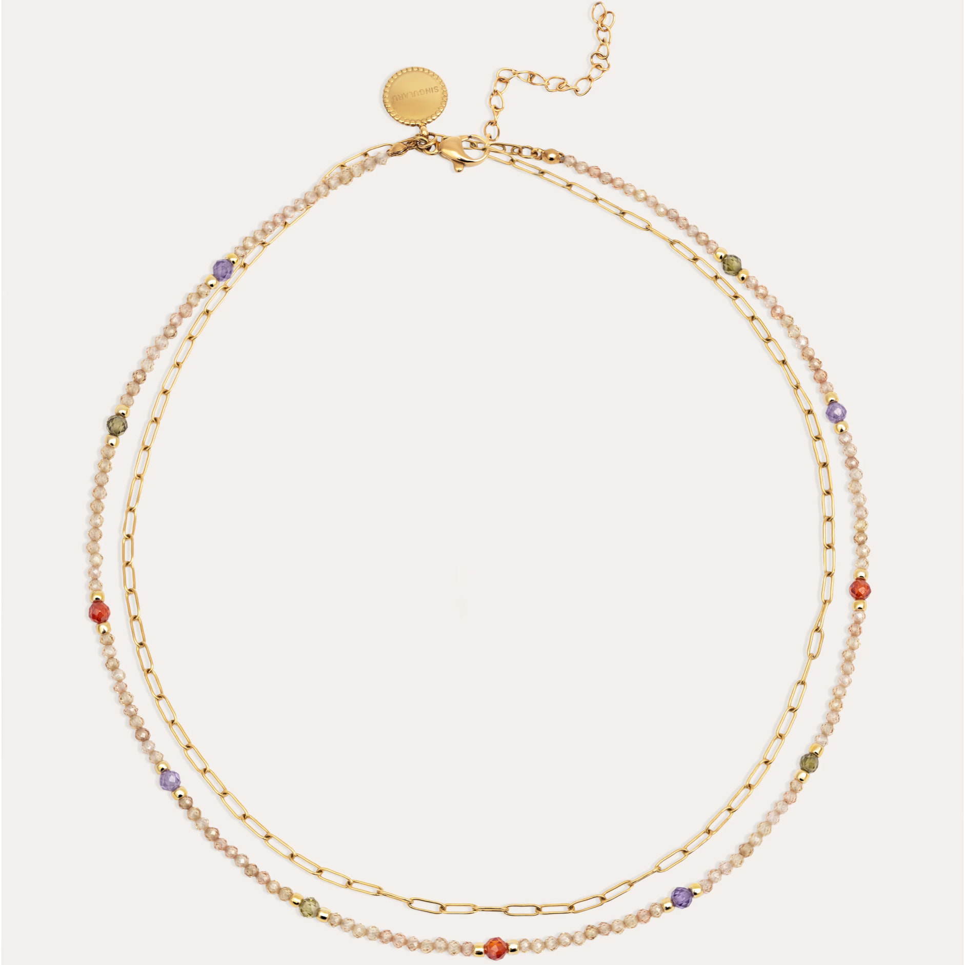 Collar Long Glam Acero Baño Oro