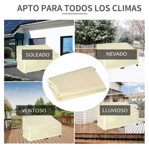Funda Protectora para Banco de 2 Plazas 140x84x56/94 cm Cubierta de Muebles Exterior Tela Oxford 600D con Recubrimiento Impermeable para Jardín Patio Terraza Crema