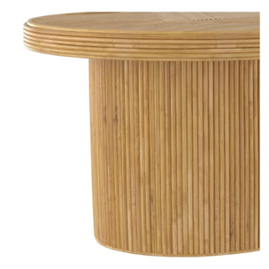 Table basse ovale en rotin naturel - Hélène