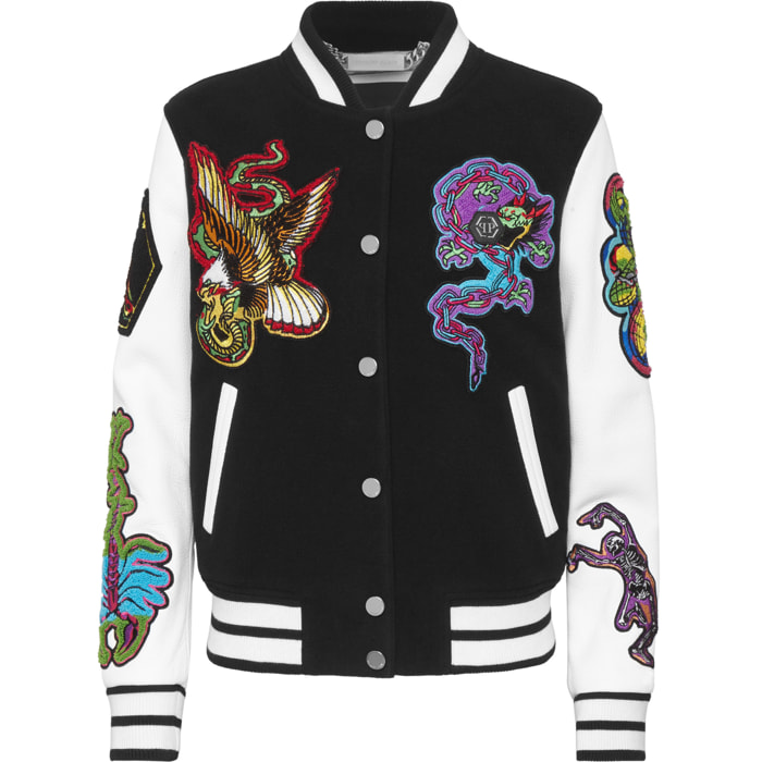 PHILIPP PLEIN Leather Bomber TATTOO