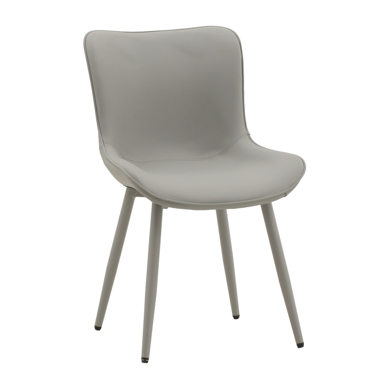 Set di 4 sedie KUDI CHIN in similpelle grigio e gambe in metallo grigio