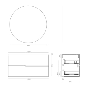 Conjunto de baño MEMPHIS 2C, Alday, 100cm, Teka