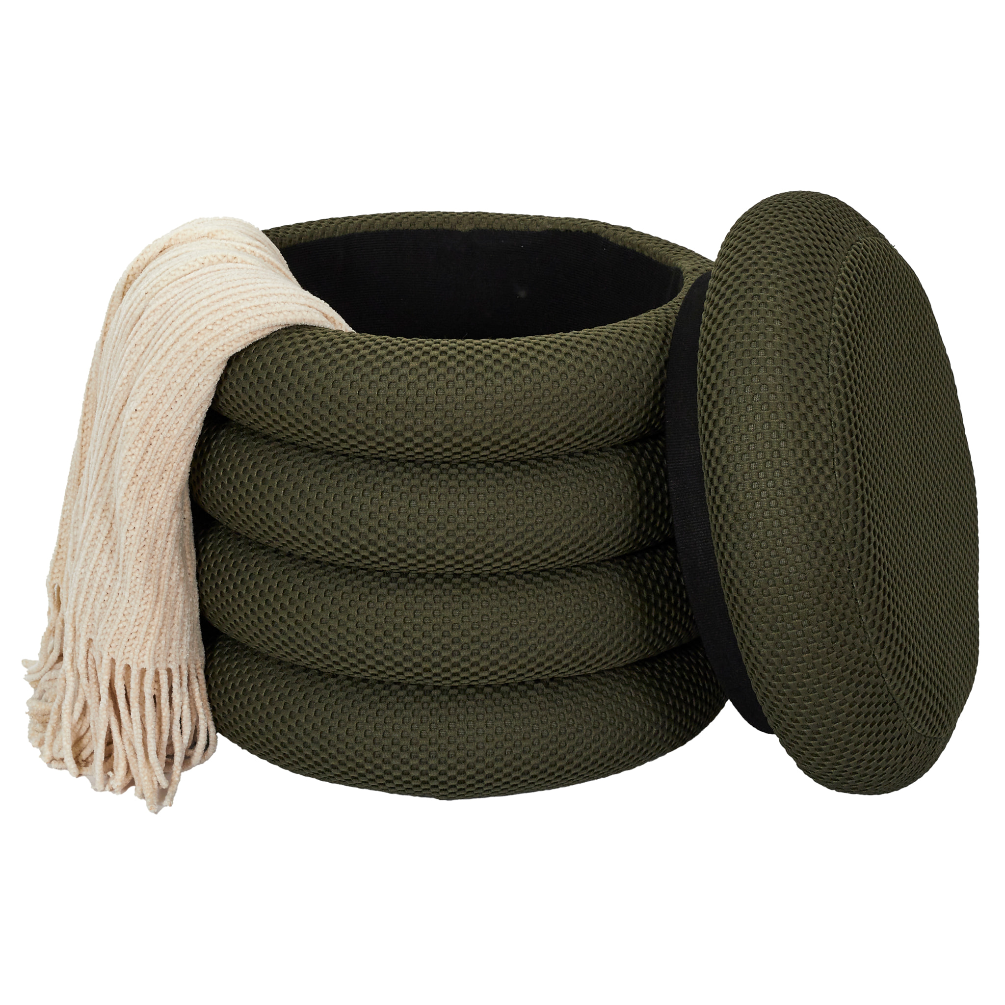 POUF RANGEMENT ATOME KAKI