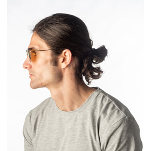 Gafas de sol OCEAN TOKYO - Plateado brillante / Ámbar transparente