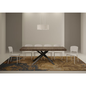 Mesa extensible 90x130/234 cm Karida Premium nogal patas antracita