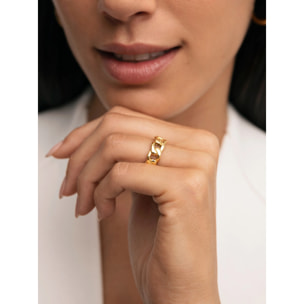 Anello Chunky Link Acciao Placcato Oro