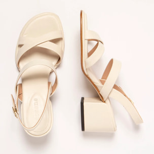 Sandalias con tacón S3173 NAPPA CREAM/ FABER color Cream