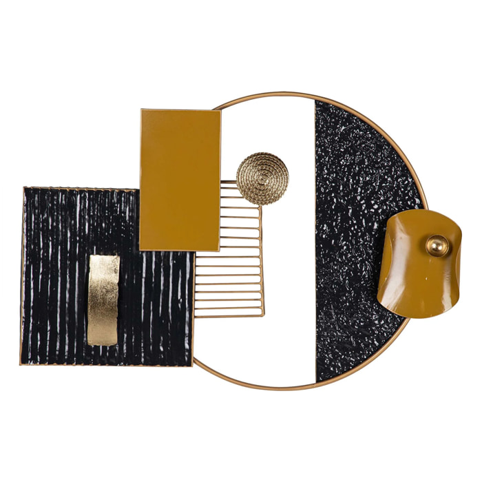 Adorno Pared Metal Negro Blanco 88x5x60 Cm