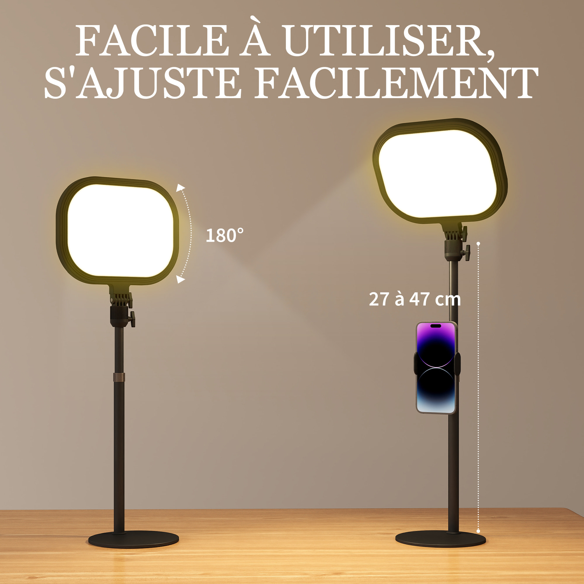 Lampe de bureau LED lampe de table dimmable 5 modes de couleur réglable port USB timer support téléphone noir