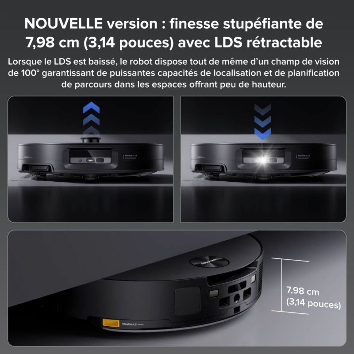 Aspirateur robot ROBOROCK Saros 10 noir avec kit de raccordement à l'eau